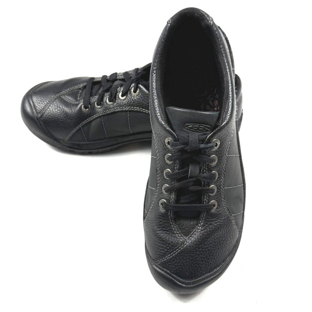 KEEN Presidio Womens Black Leather Suede Walking Shoes Sneakers Size 9.5 - Picture 1 of 7